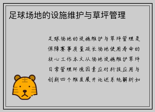 足球场地的设施维护与草坪管理